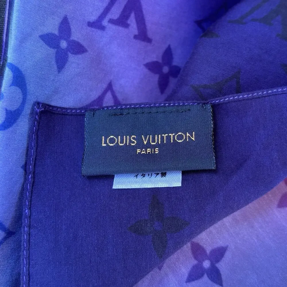 Louis Vuitton Tie Dye Monogram Bandana Pouch Cotton Silk M77033 Set